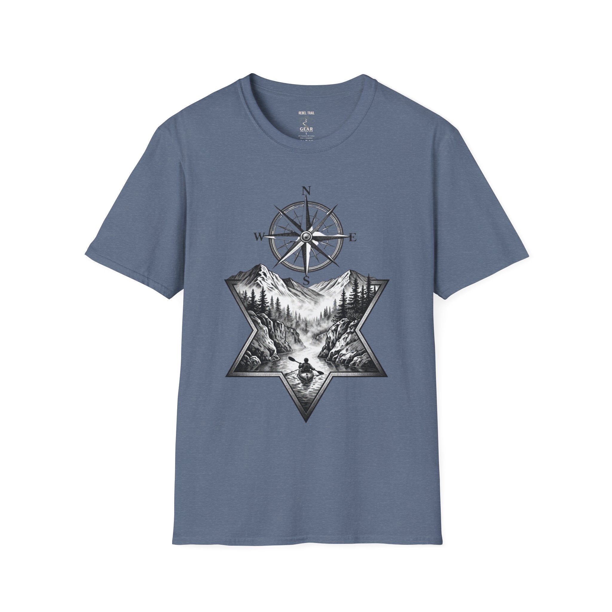 Compass & Mountain T-Shirt — Adventure Travel Graphic Tee