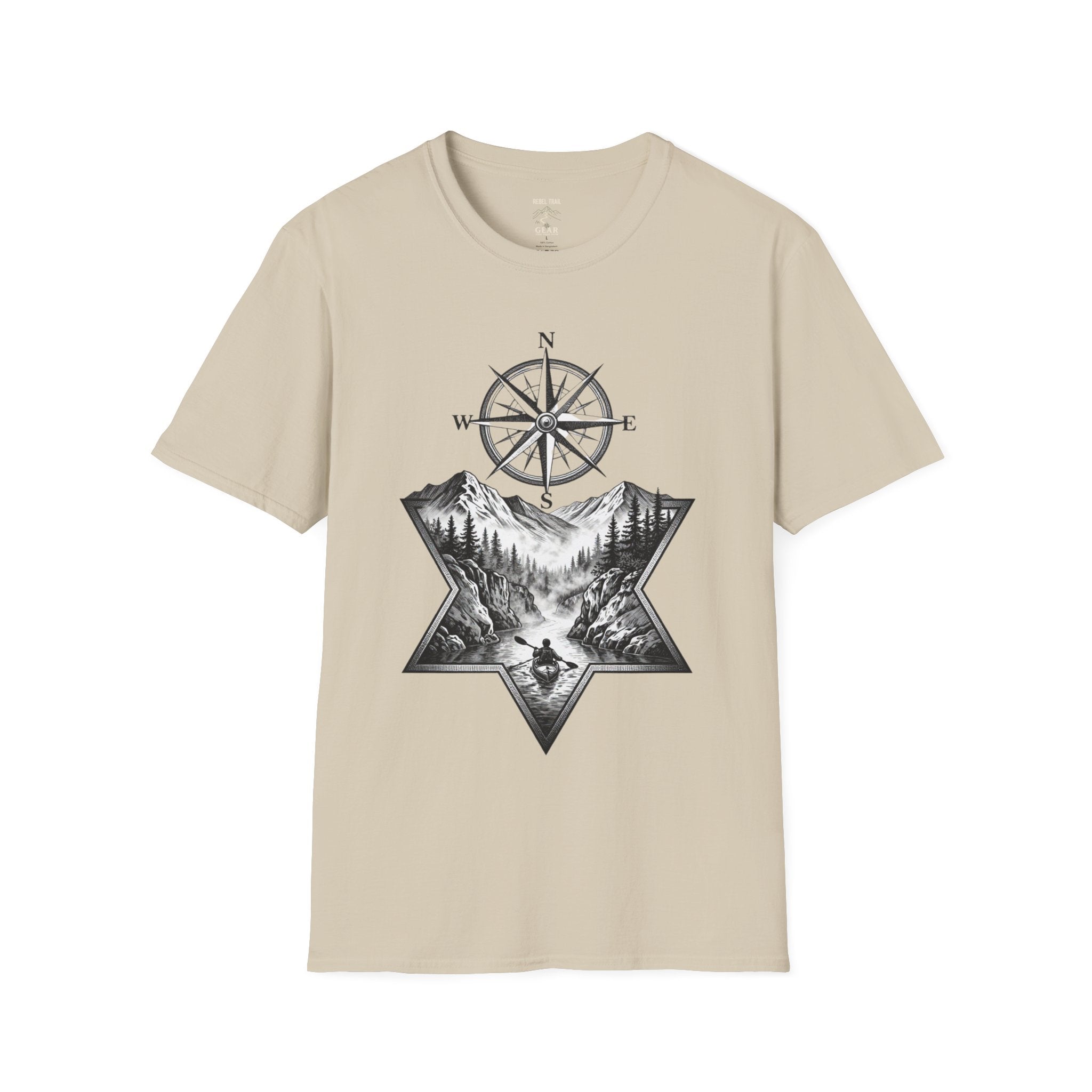 Compass & Mountain T-Shirt — Adventure Travel Graphic Tee