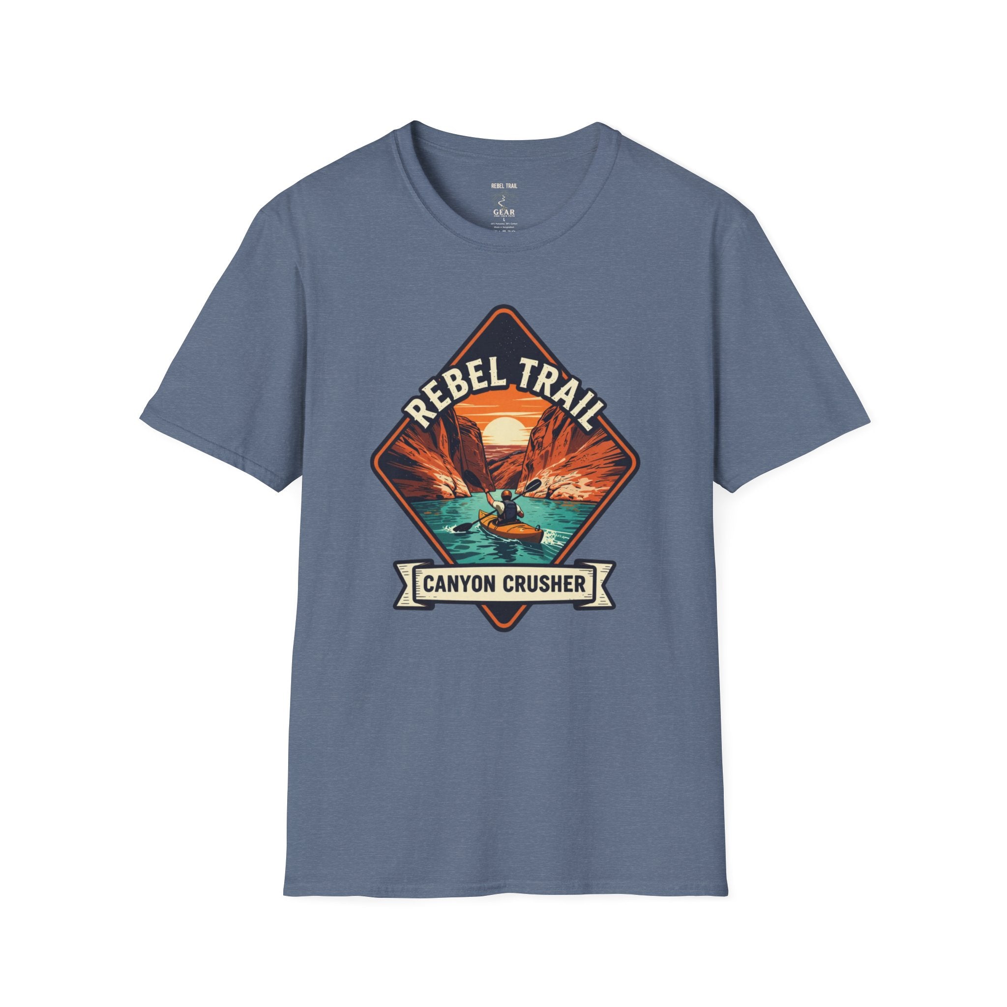 Rebel Trail Canyon Crusher T‑Shirt — Retro Desert Adventure Graphic Tee