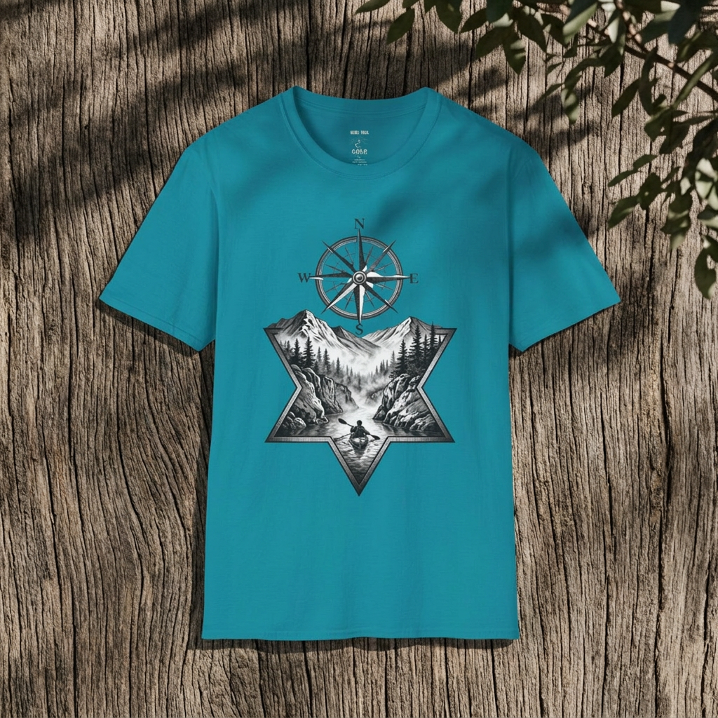 Compass & Mountain T-Shirt — Adventure Travel Graphic Tee