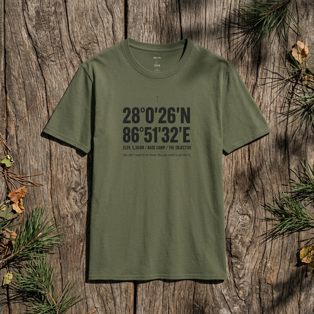 Coordinates T-Shirt — Mountain Base Camp Latitude/Longitude Graphic Tee