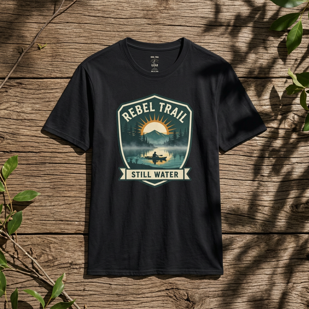 Rebel Trail Still Water T-Shirt — Outdoor Adventure Graphic Tee