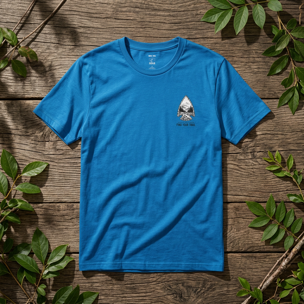 Adventure Arrowhead T‑Shirt — 'Find Your Trail' Minimal Outdoor Graphic