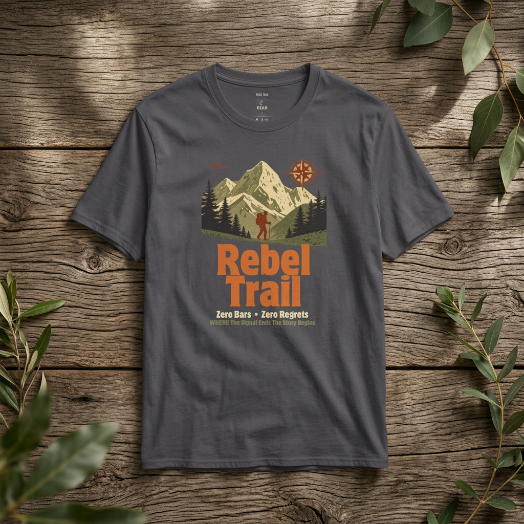 Rebel Trail Hiking T‑Shirt — Vintage Mountain Adventure Tee