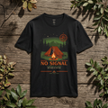 Camping T-Shirt — 'No Signal' Tent Campfire Graphic Tee