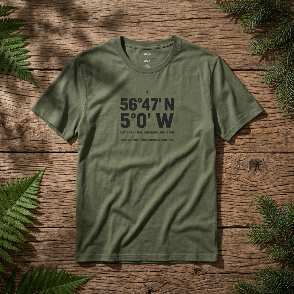 Coordinates T-Shirt — Ben Nevis Latitude/Longitude Graphic Tee