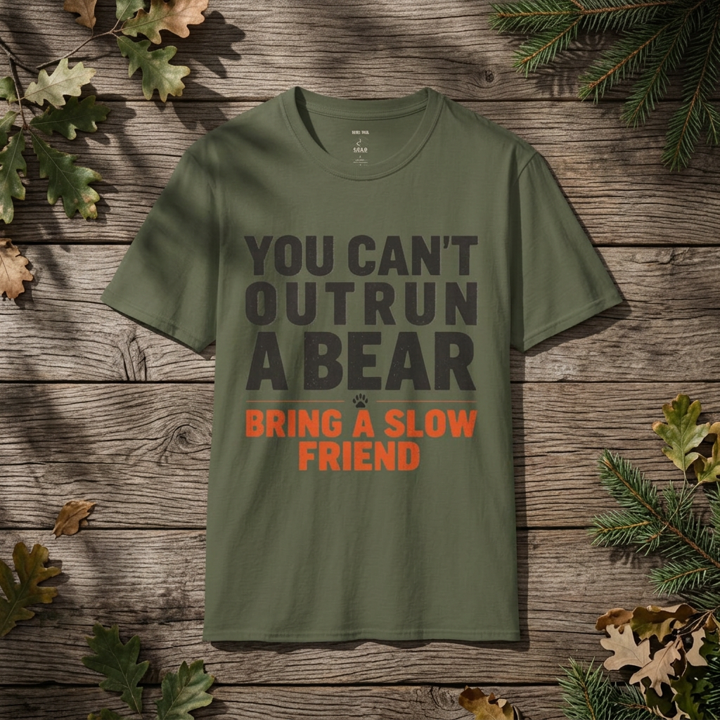 You Can't Outrun a Bear T‑Shirt — Funny Outdoor Humor Tee