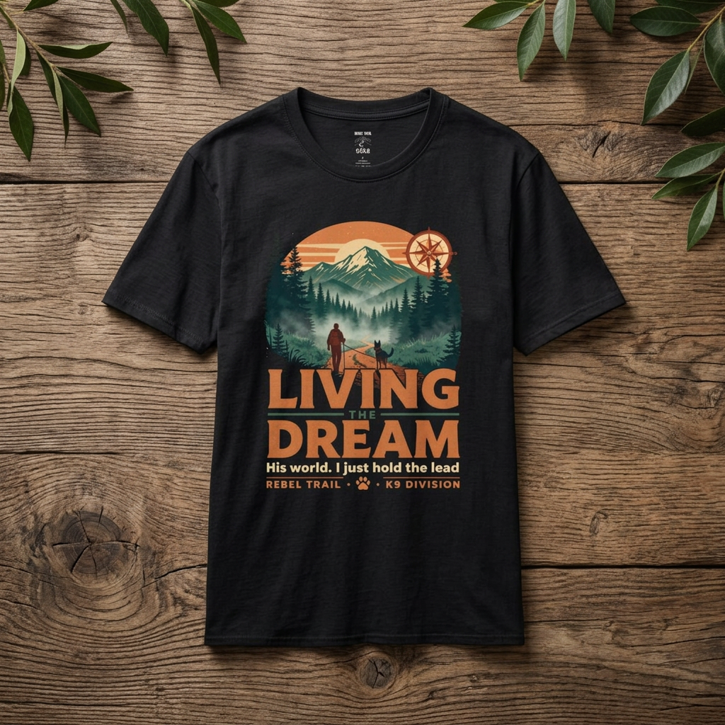 Living the Dream - Dog - Rebel Trail Gear T-Shirt