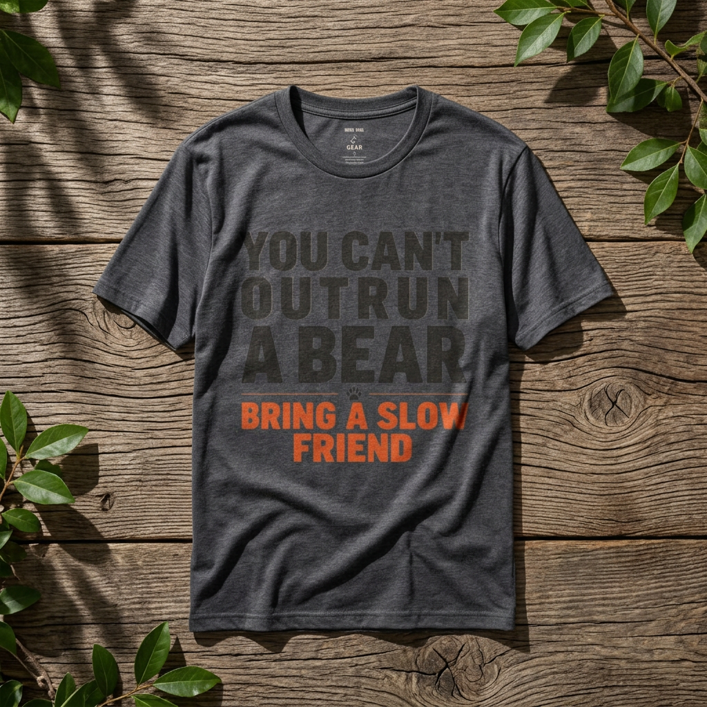 You Can't Outrun a Bear T‑Shirt — Funny Outdoor Humor Tee
