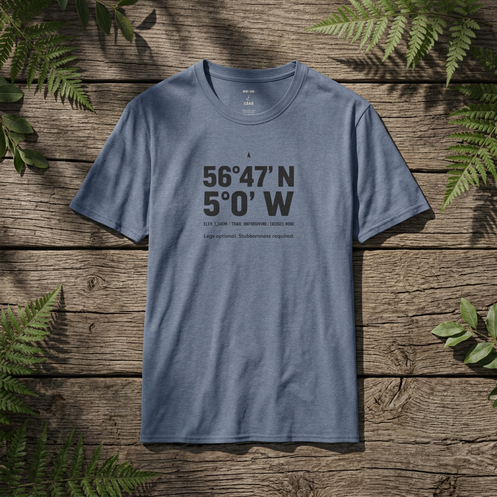Coordinates T-Shirt — Ben Nevis Latitude/Longitude Graphic Tee