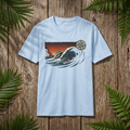 Waves & Compass Surf T-Shirt — Vintage Ocean Sunset Tee