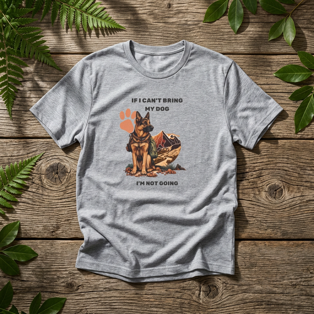 If I Can't Bring My Dog I'm Not Going — German Shepherd Hiking Shirt - Rebel Trail Gear T-Shirt