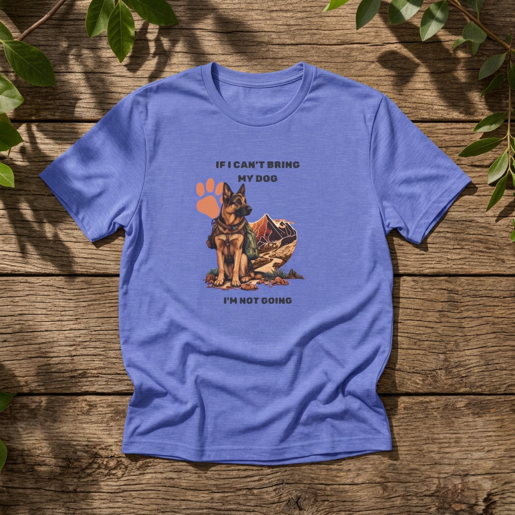 If I Can't Bring My Dog I'm Not Going — German Shepherd Hiking Shirt - Rebel Trail Gear T-Shirt