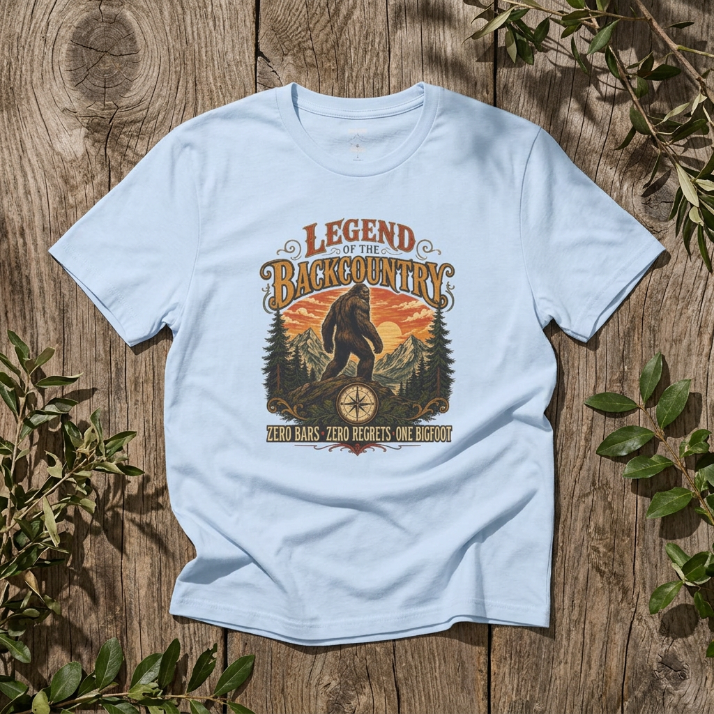 Bigfoot Shirt — Legend of the Backcountry, Vintage Sasquatch Hiking Tee - Rebel Trail Gear T-Shirt