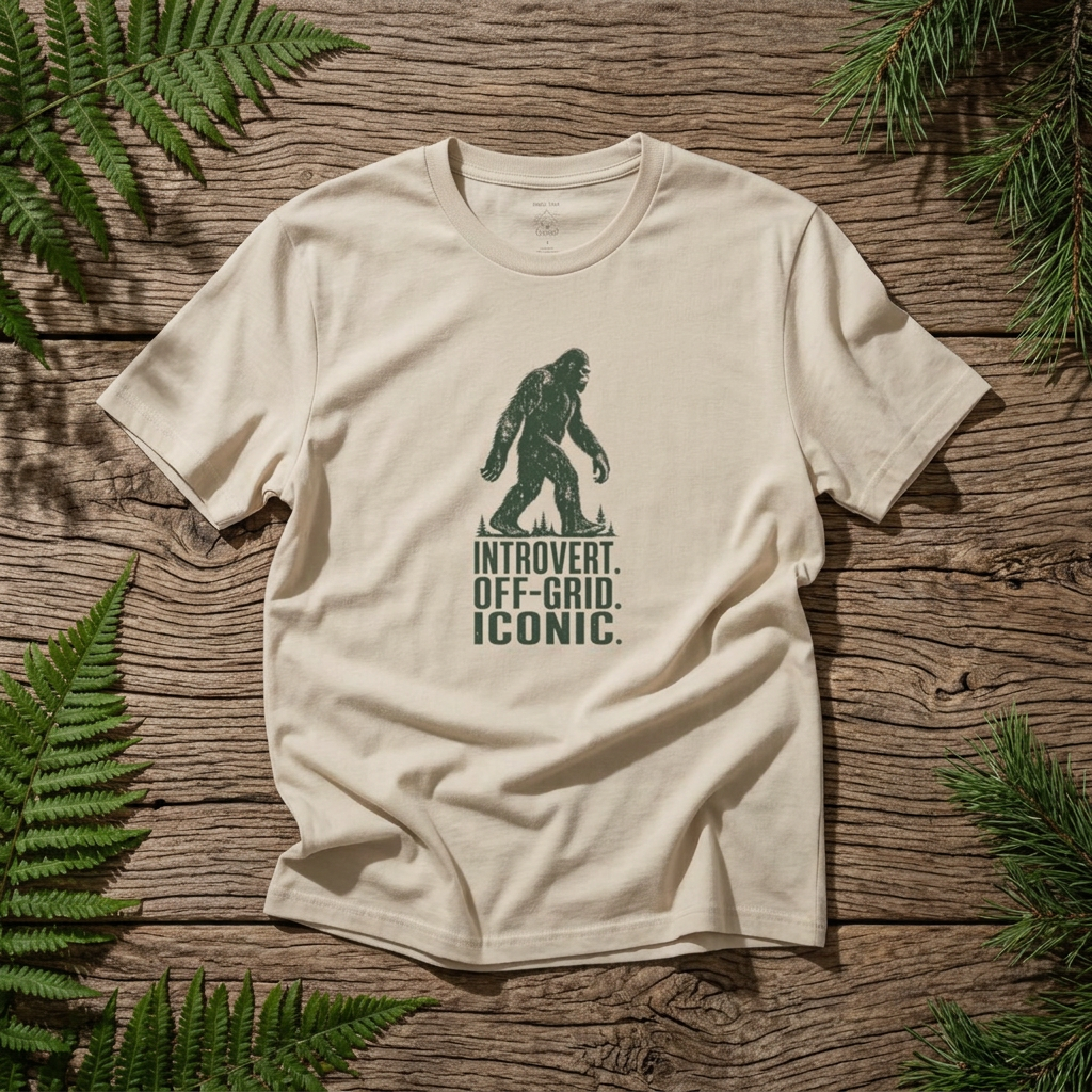 Introvert Off-Grid Iconic — Bigfoot Sasquatch Shirt, Funny Hiking Tee - Rebel Trail Gear T-Shirt
