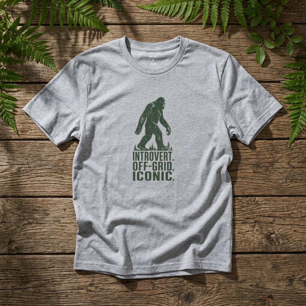 Introvert Off-Grid Iconic — Bigfoot Sasquatch Shirt, Funny Hiking Tee - Rebel Trail Gear T-Shirt