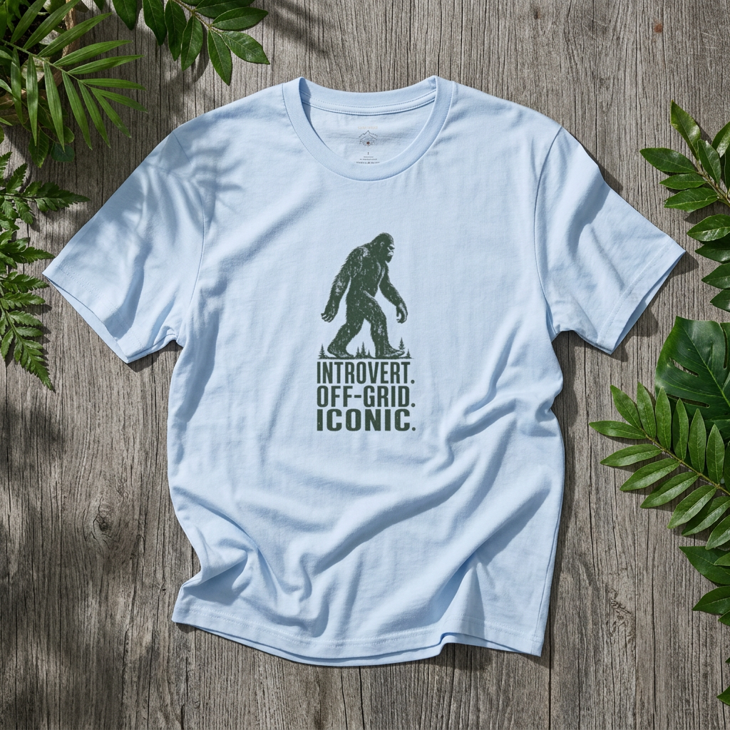 Introvert Off-Grid Iconic — Bigfoot Sasquatch Shirt, Funny Hiking Tee - Rebel Trail Gear T-Shirt