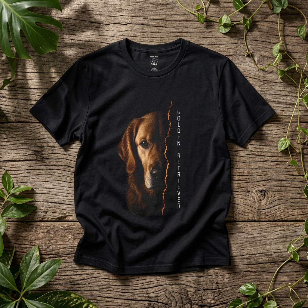 Golden Retriever Shirt — Dramatic Dog Portrait Tee for Golden Owners - Rebel Trail Gear T-Shirt
