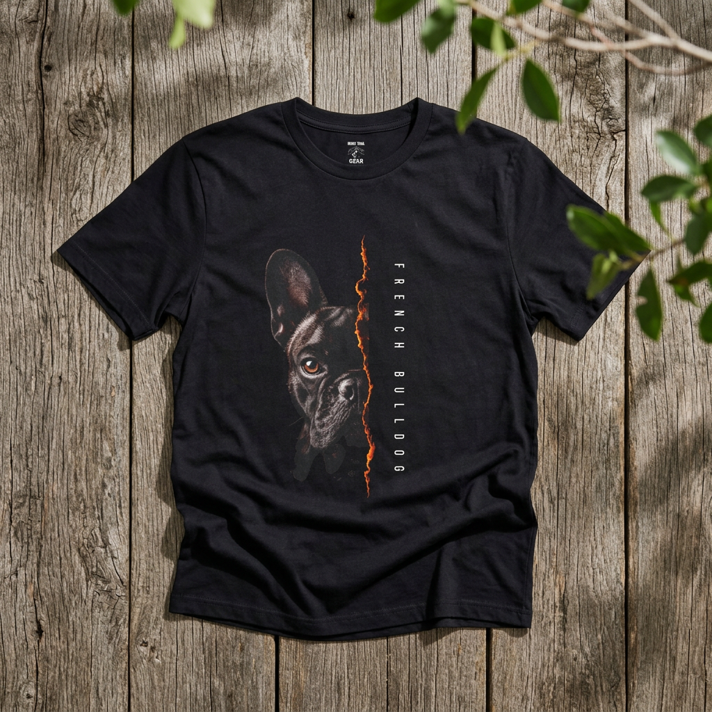 French Bulldog Shirt — Dramatic Dog Portrait Tee for Frenchie Owners - Rebel Trail Gear T-Shirt