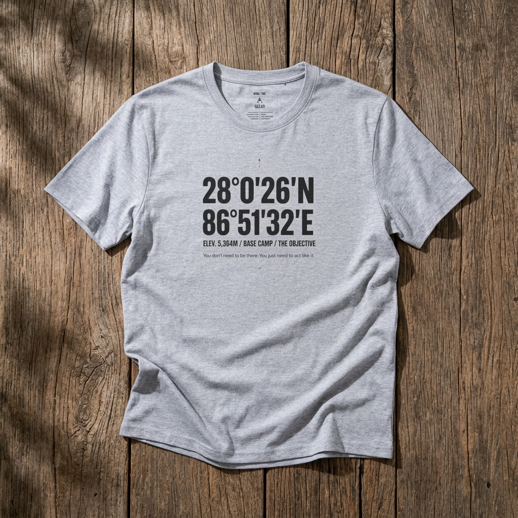Coordinates T-Shirt — Mountain Base Camp Latitude/Longitude Graphic Tee