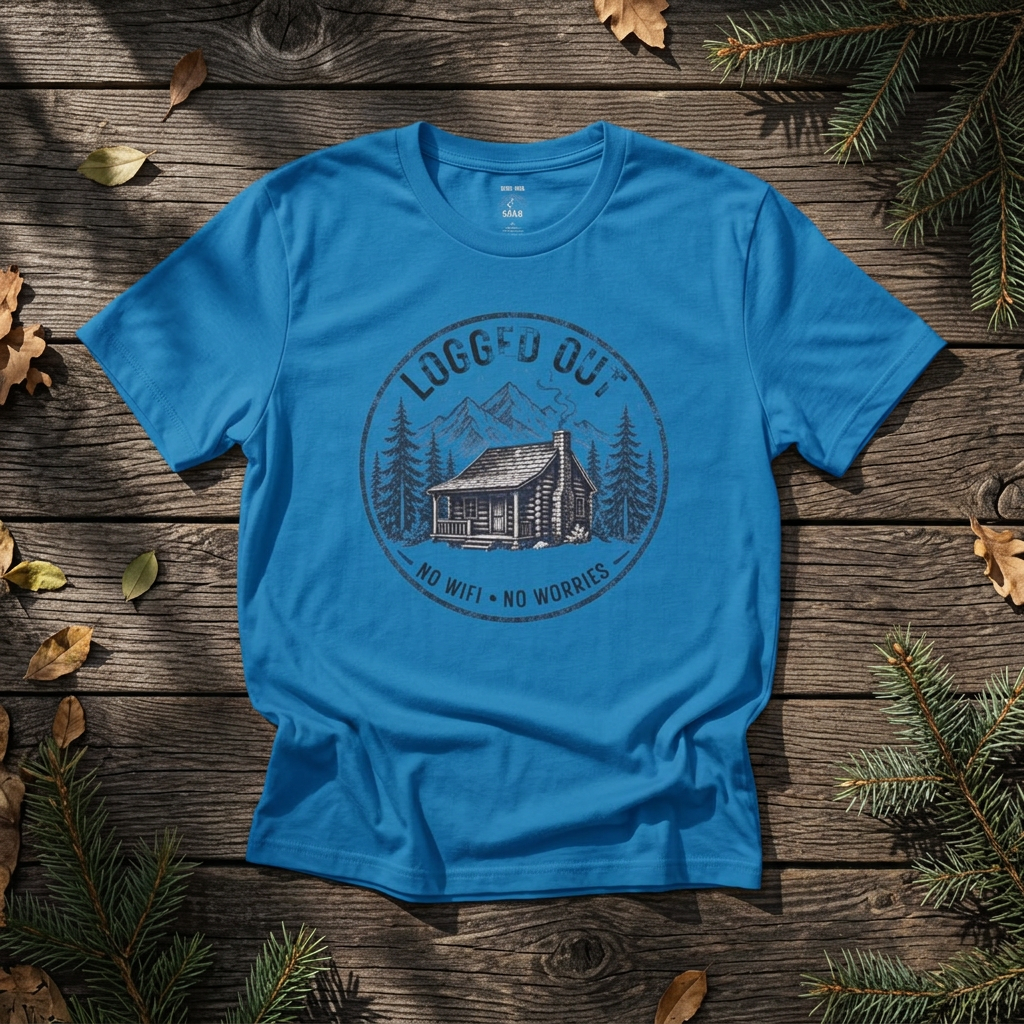 Logged Out Shirt — No Wifi No Worries, Funny Cabin Camping Tee - Rebel Trail Gear T-Shirt