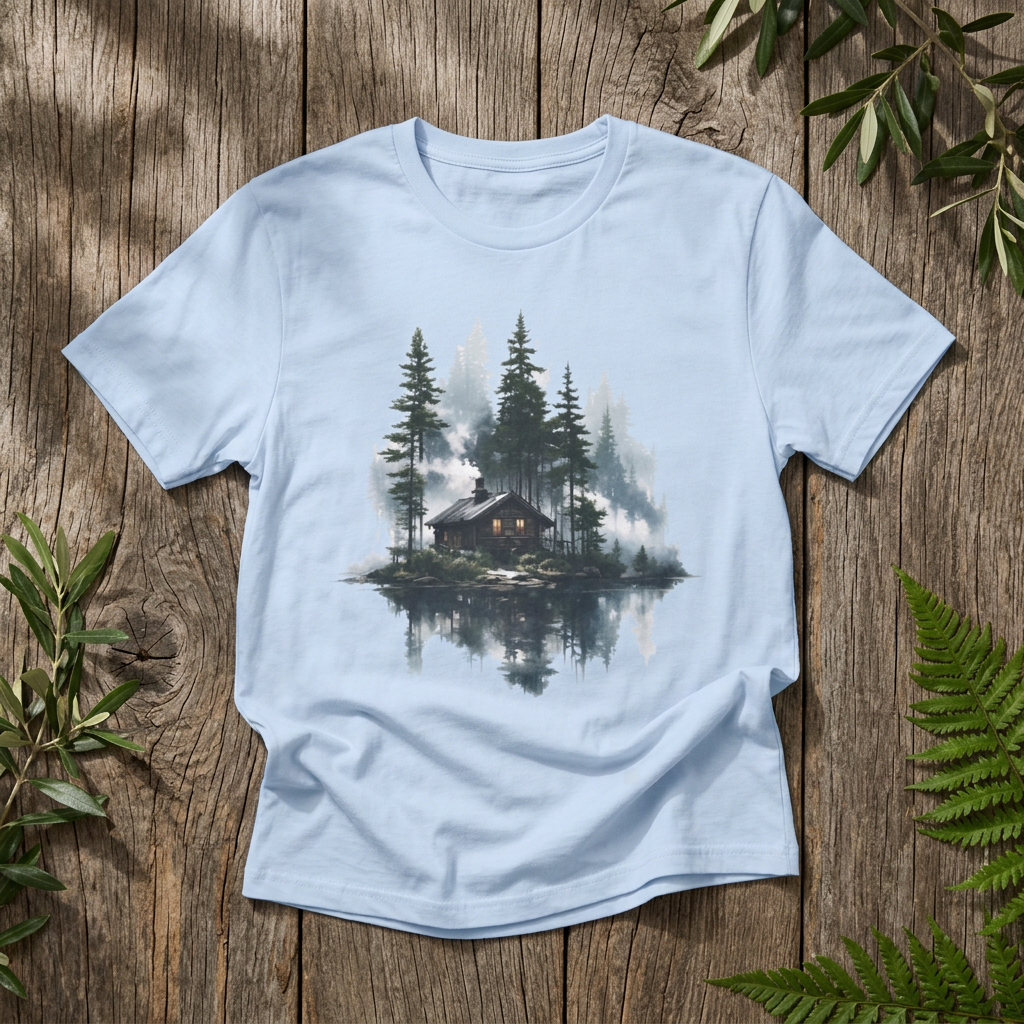 "Cabin in the Woods" Misty Forest Cabin - Rebel Trail Gear T-Shirt