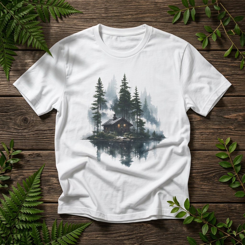"Cabin in the Woods" Misty Forest Cabin - Rebel Trail Gear T-Shirt