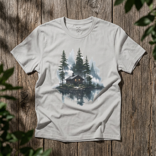 "Cabin in the Woods" Misty Forest Cabin - Rebel Trail Gear T-Shirt