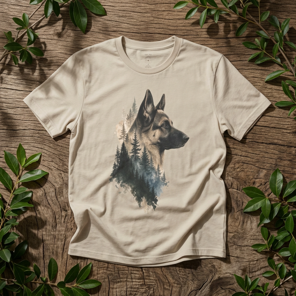 German Shepherd Forest Silhouette - Rebel Trail Gear T-Shirt