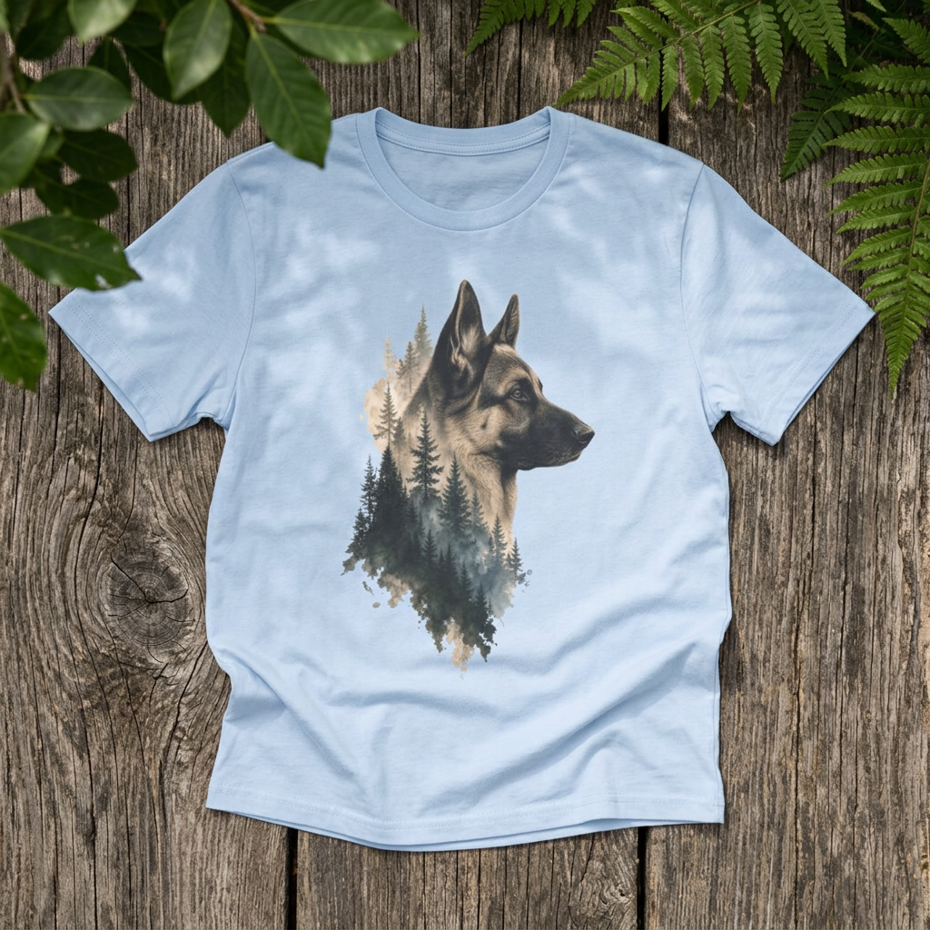 German Shepherd Forest Silhouette - Rebel Trail Gear T-Shirt