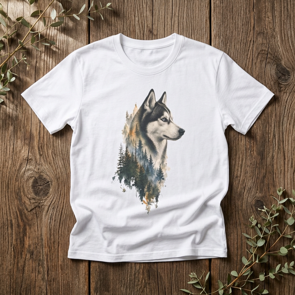 Husky Forest Silhouette - Rebel Trail Gear T-Shirt
