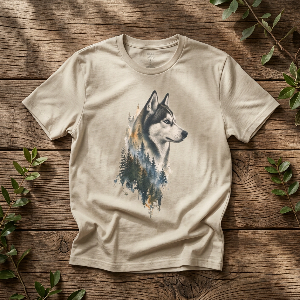 Husky Forest Silhouette - Rebel Trail Gear T-Shirt