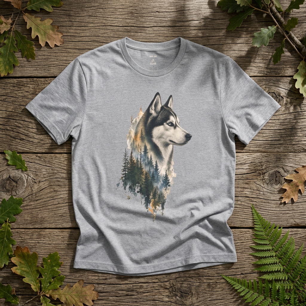 Husky Forest Silhouette - Rebel Trail Gear T-Shirt