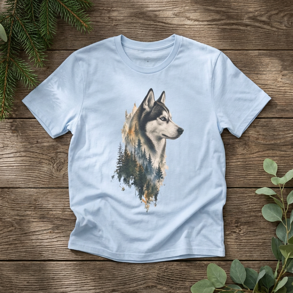 Husky Forest Silhouette - Rebel Trail Gear T-Shirt