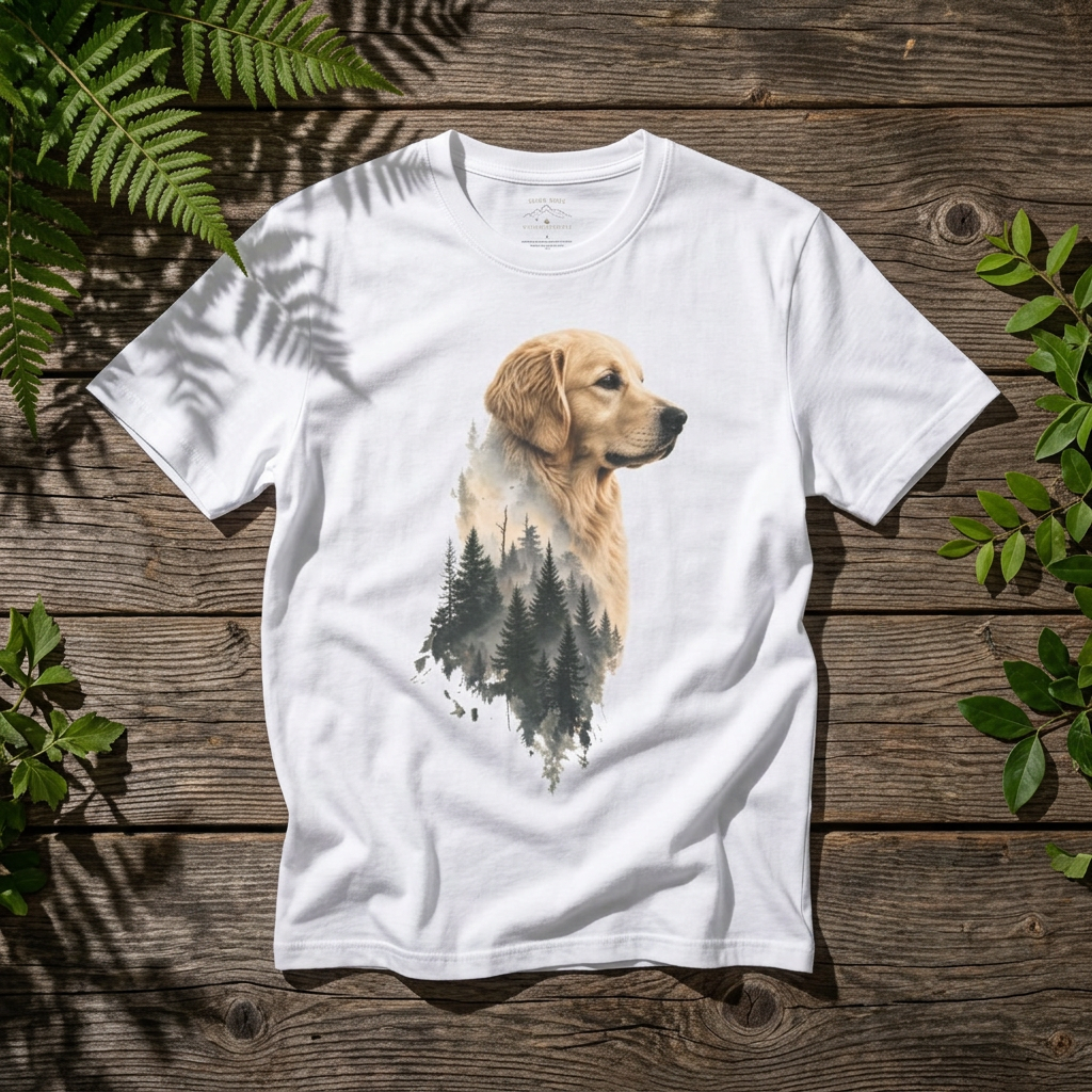 Golden Retriever Forest Silhouette - Rebel Trail Gear T-Shirt