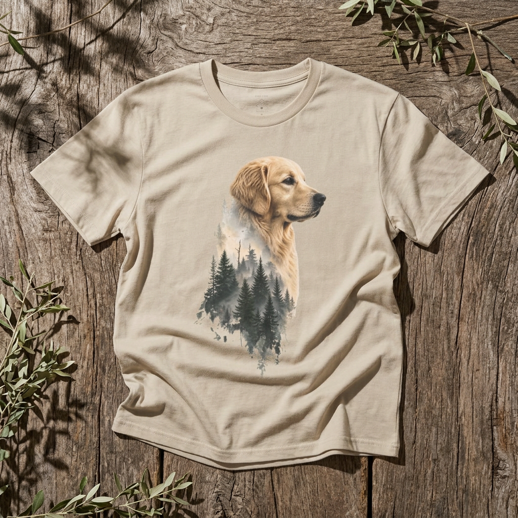 Golden Retriever Forest Silhouette - Rebel Trail Gear T-Shirt