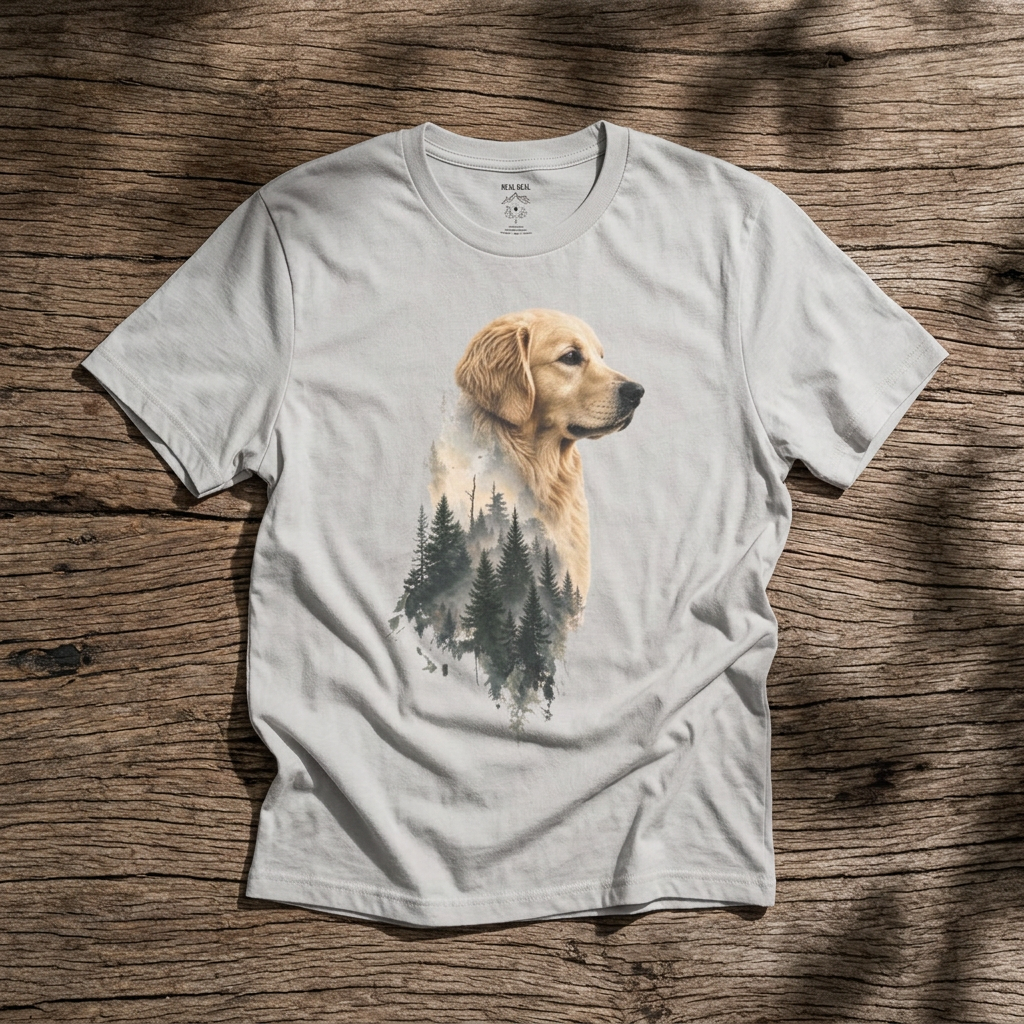 Golden Retriever Forest Silhouette - Rebel Trail Gear T-Shirt