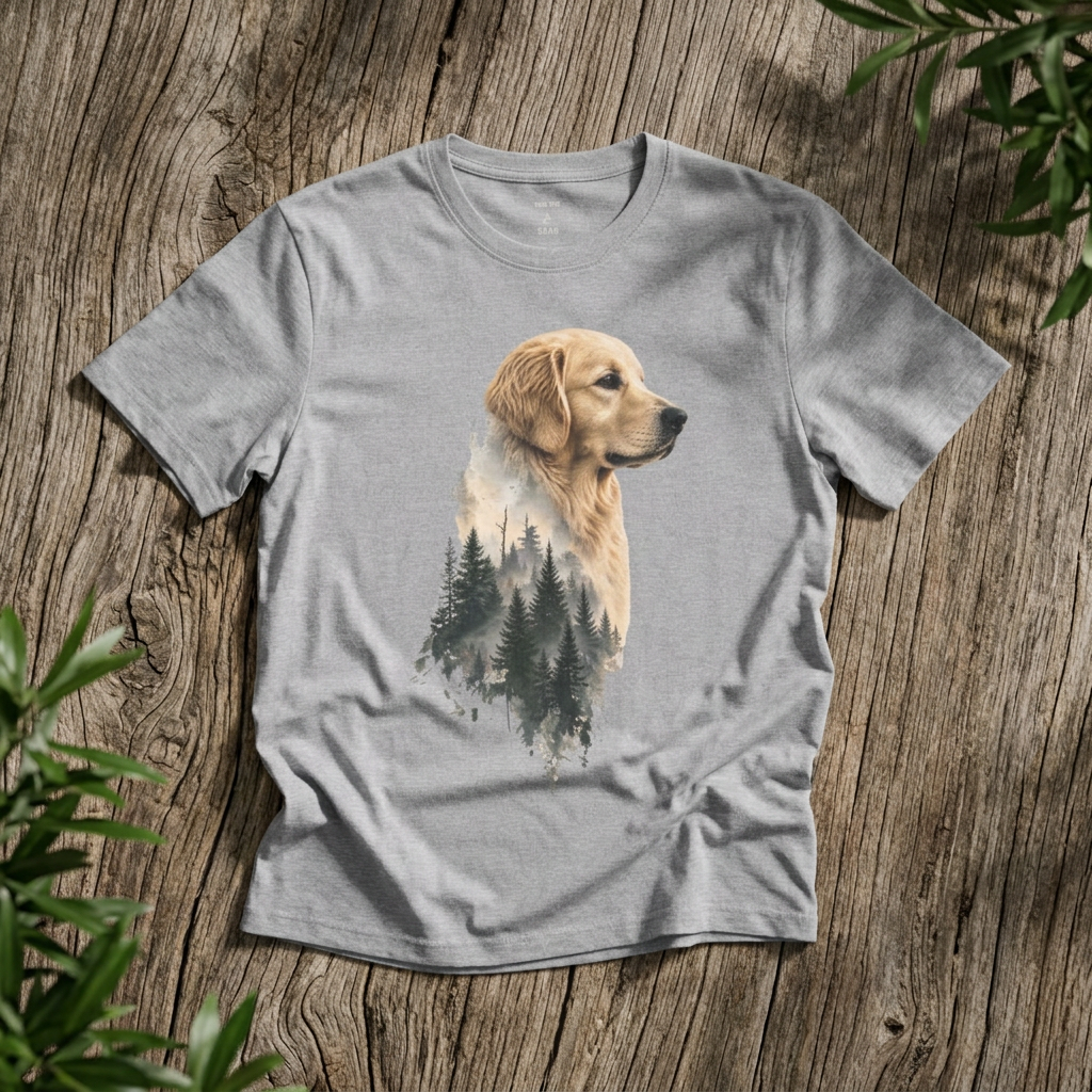 Golden Retriever Forest Silhouette - Rebel Trail Gear T-Shirt