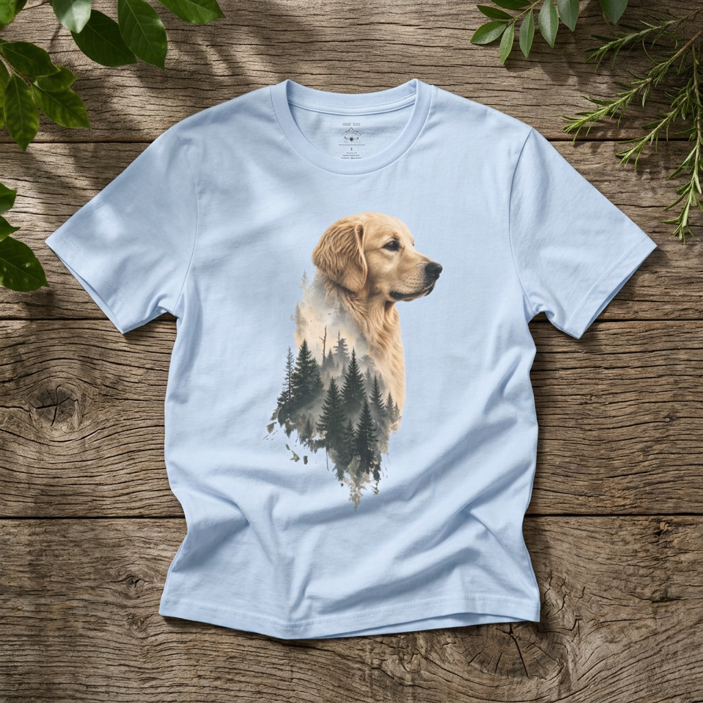 Golden Retriever Forest Silhouette - Rebel Trail Gear T-Shirt