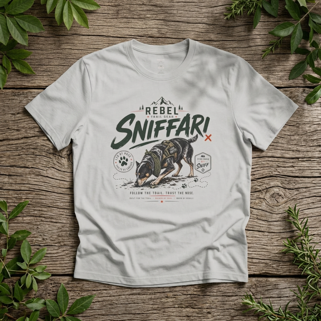 "Sniffari Rebel" — Rebel Trail Gear T-Shirt