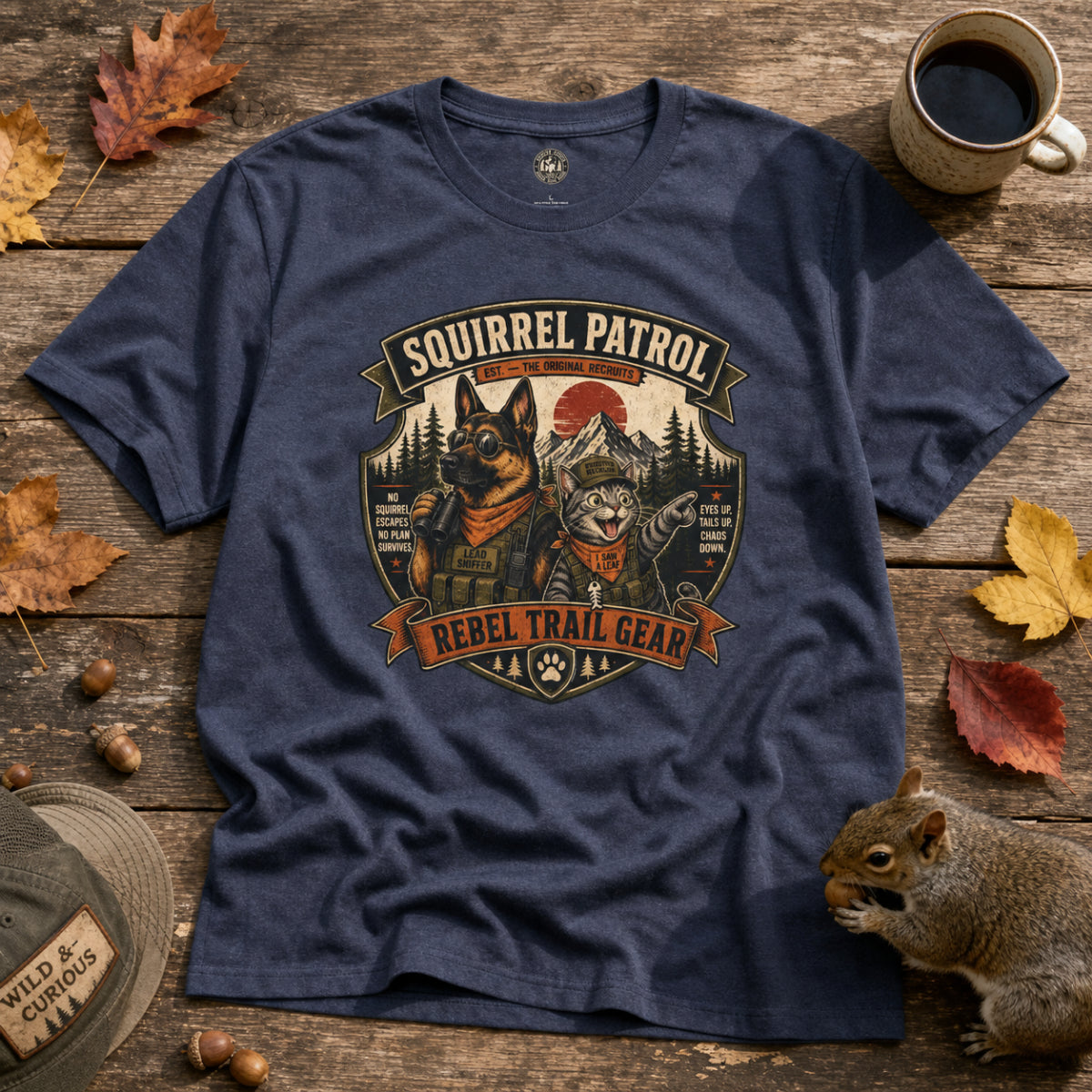 Squirrel Patrol — N.U.T.S. (Neutralization Unit, Tactical Squad) - Rebel Trail Gear T-Shirt