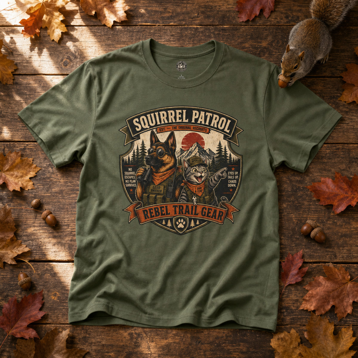 Squirrel Patrol — N.U.T.S. (Neutralization Unit, Tactical Squad) - Rebel Trail Gear T-Shirt