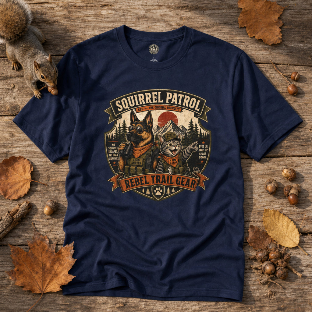 Squirrel Patrol — N.U.T.S. (Neutralization Unit, Tactical Squad) - Rebel Trail Gear T-Shirt