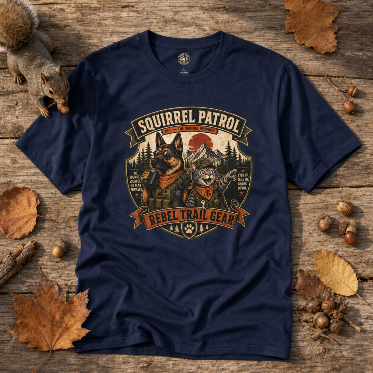 Squirrel Patrol — N.U.T.S. (Neutralization Unit, Tactical Squad) - Rebel Trail Gear T-Shirt