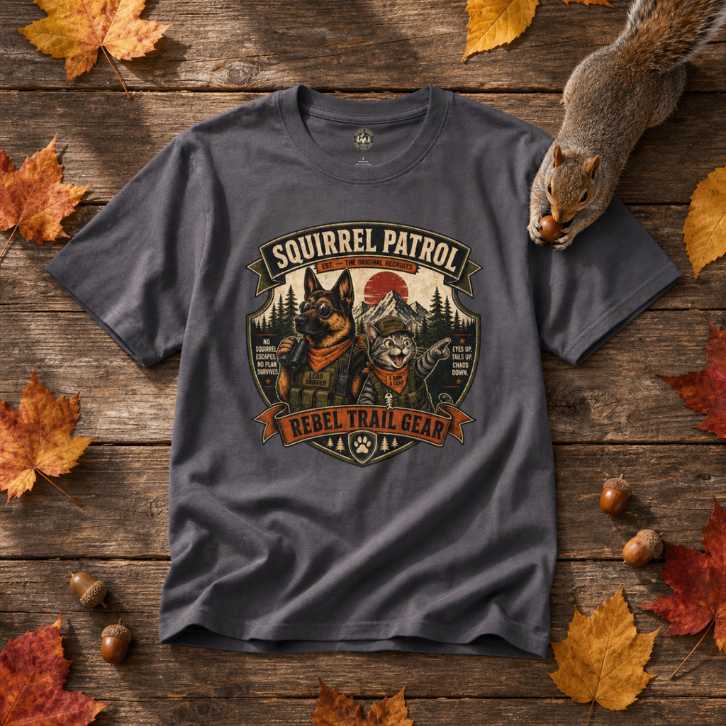 Squirrel Patrol — N.U.T.S. (Neutralization Unit, Tactical Squad) - Rebel Trail Gear T-Shirt