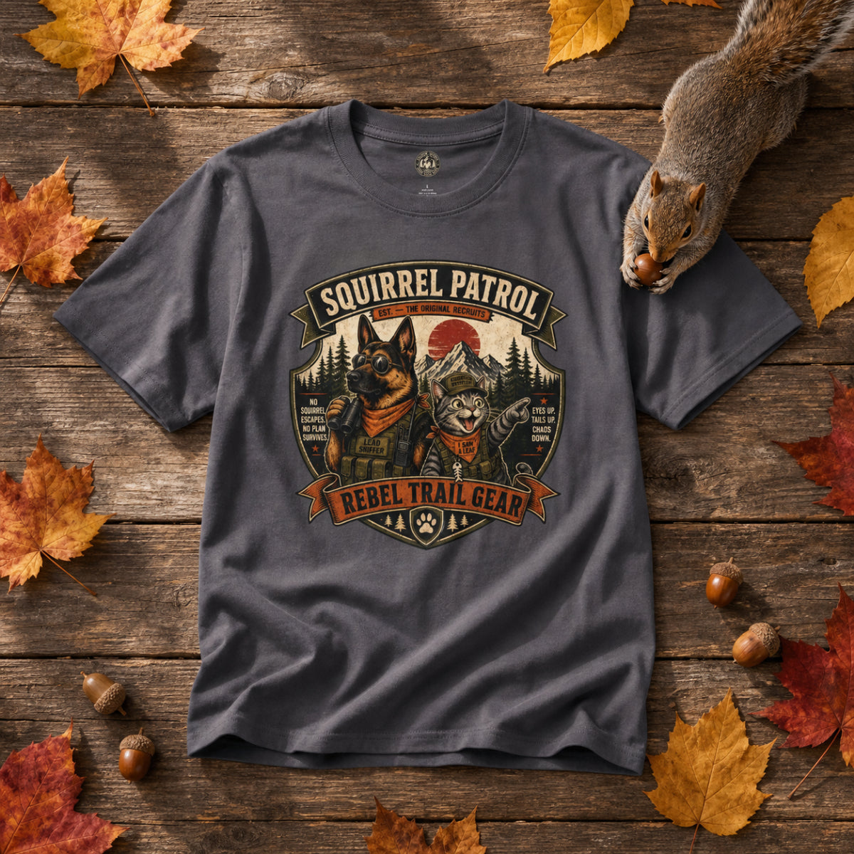 Squirrel Patrol — N.U.T.S. (Neutralization Unit, Tactical Squad) - Rebel Trail Gear T-Shirt