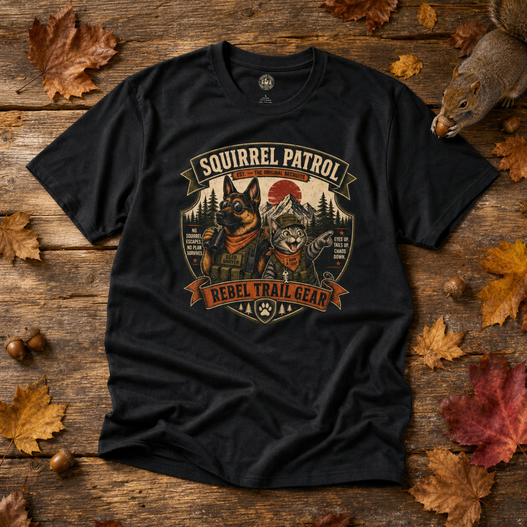 Squirrel Patrol — N.U.T.S. (Neutralization Unit, Tactical Squad) - Rebel Trail Gear T-Shirt