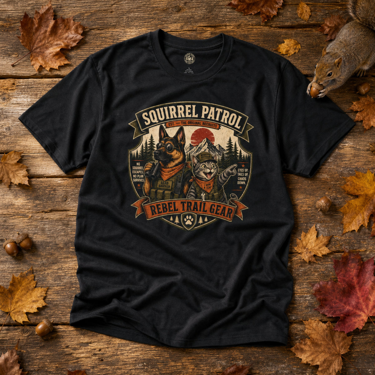 Squirrel Patrol — N.U.T.S. (Neutralization Unit, Tactical Squad) - Rebel Trail Gear T-Shirt