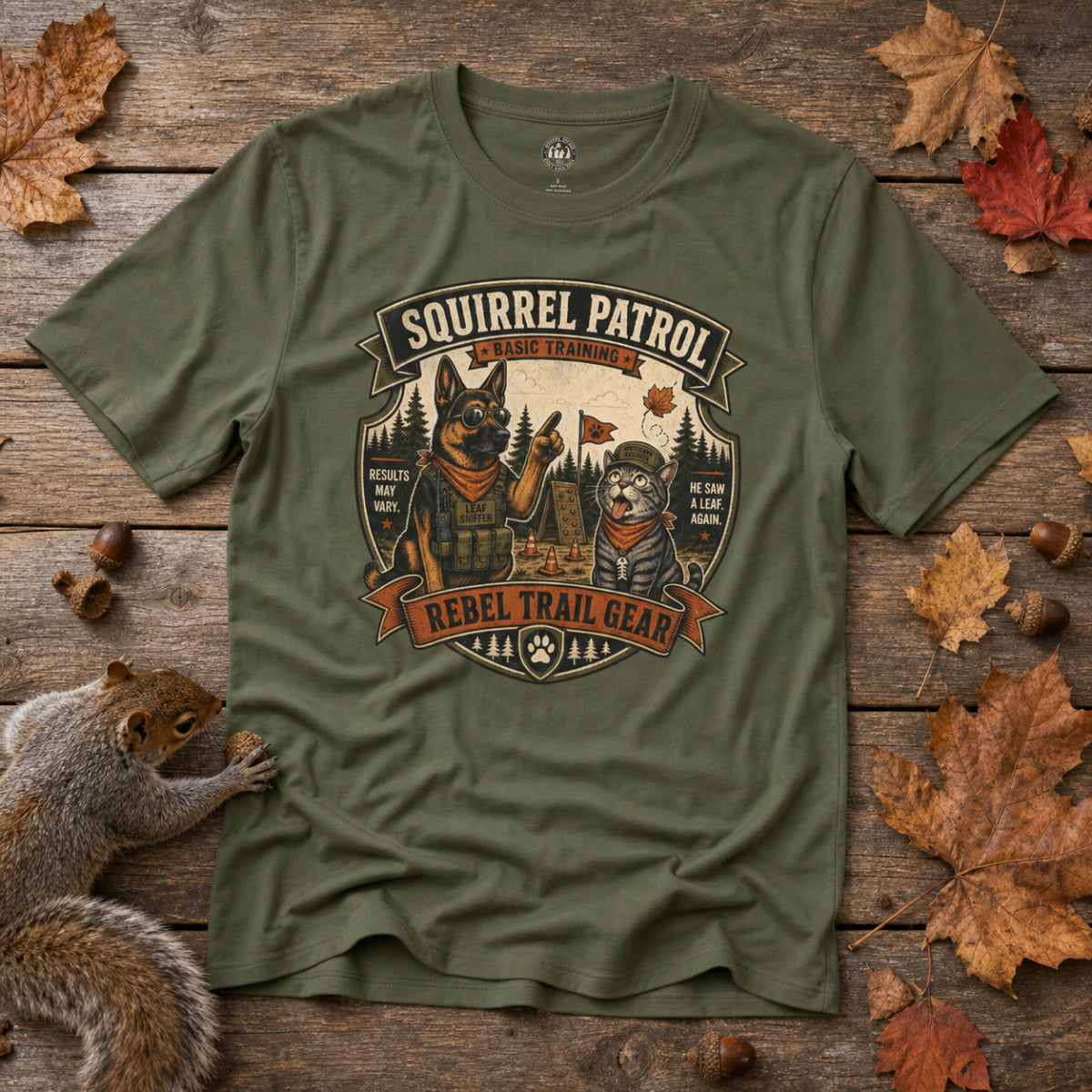 Squirrel Patrol — Basic Training — Rebel Trail Gear T-Shirt