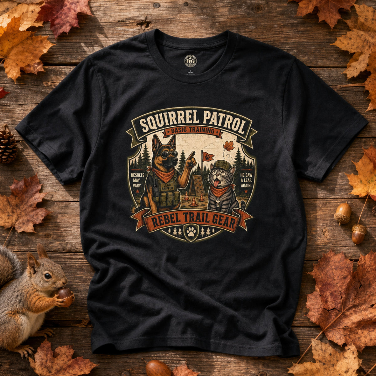 Squirrel Patrol — Basic Training — Rebel Trail Gear T-Shirt